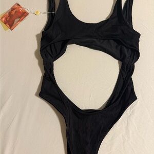 Oh Polly Black Cutout Swimsuit